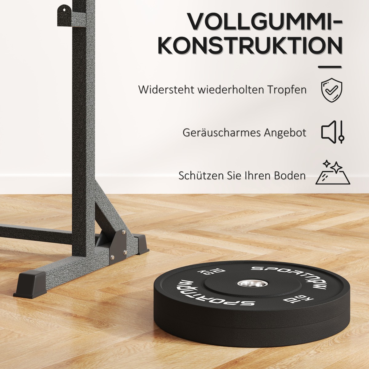 Σετ πιάτων βάρους 2 x 10kg Olympic Standard Rubber Low Noise Black