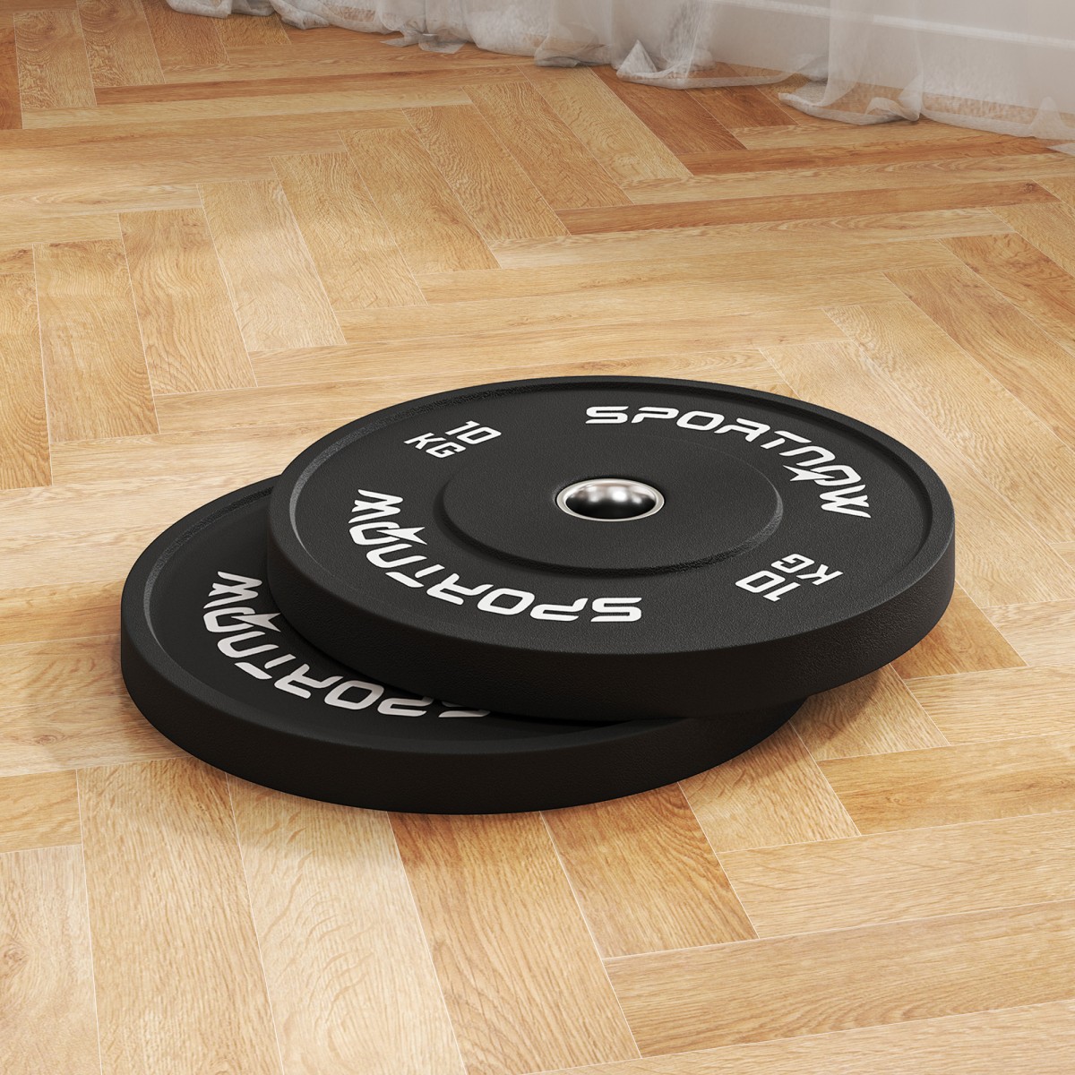 Σετ πιάτων βάρους 2 x 10kg Olympic Standard Rubber Low Noise Black