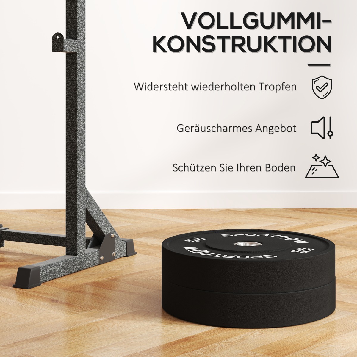 2 x 20kg Olympic Standard Καουτσούκ Χαμηλού θορύβου Μαύρο Σετ πλάκας βάρους