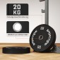 2 x 20kg Olympic Standard Καουτσούκ Χαμηλού θορύβου Μαύρο Σετ πλάκας βάρους