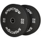 2 x 20kg Olympic Standard Καουτσούκ Χαμηλού θορύβου Μαύρο Σετ πλάκας βάρους
