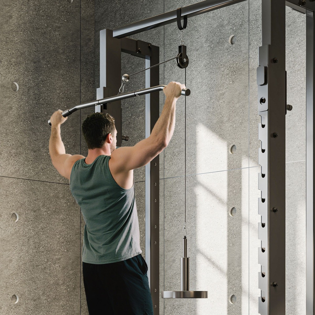 Fitness Lat Pulldown Gym Fitness Equipment Cable Pull Pulley System Προπόνηση δύναμης βραχίονα για το σπίτι