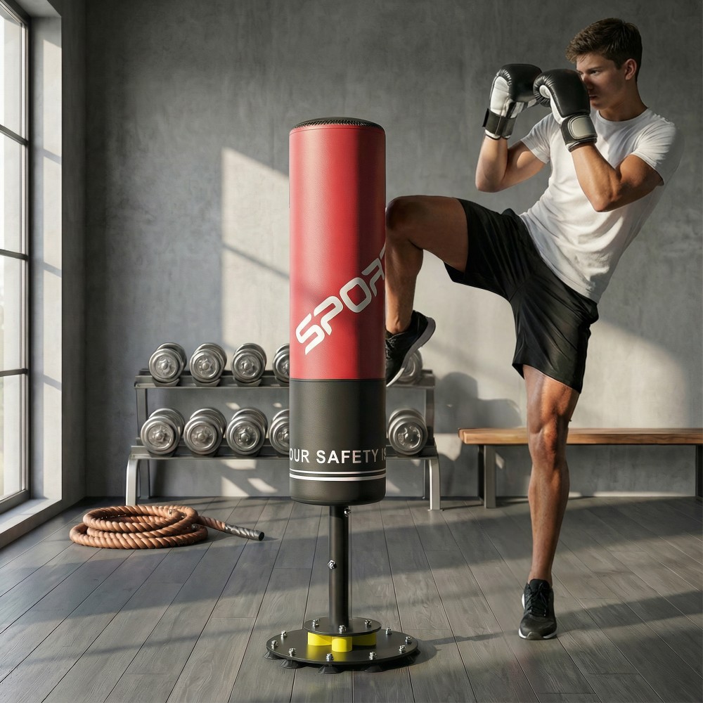 Ανεξάρτητος σάκος του μποξ 135 cm όρθιος σάκος του μποξ 10 βεντούζες και αμορτισέρ για ενήλικες και εφήβους