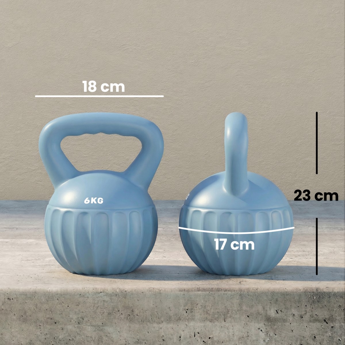 Kettlebell kettlebell 6 κιλών αλτήρας με άμμο για αρχάριους στο σπίτι προπόνηση ενδυνάμωσης 17 x 17 x 23 cm μπλε