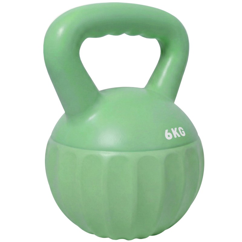 Kettlebell kettlebell 6 κιλών αλτήρας με άμμο για αρχάριους στο σπίτι προπόνηση ενδυνάμωσης 17 x 17 x 23 cm πράσινος