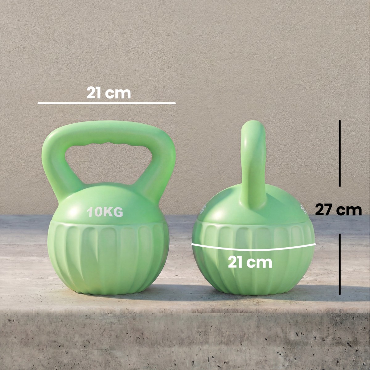 Kettlebell kettlebell 6 κιλών αλτήρας με άμμο για αρχάριους στο σπίτι προπόνηση ενδυνάμωσης 21 x 21 x 27 cm πράσινος