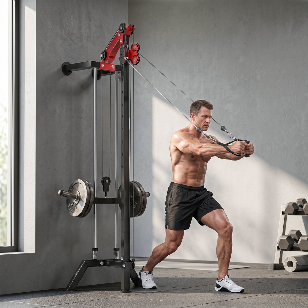 Lat pulldown station ρυθμιζόμενο 16 κατευθύνσεις για τοποθέτηση σε τοίχο.