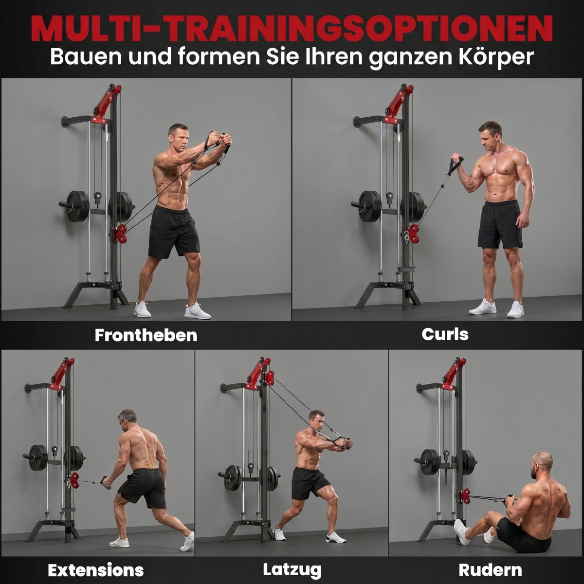 Lat pulldown station ρυθμιζόμενο 16 κατευθύνσεις για τοποθέτηση σε τοίχο.