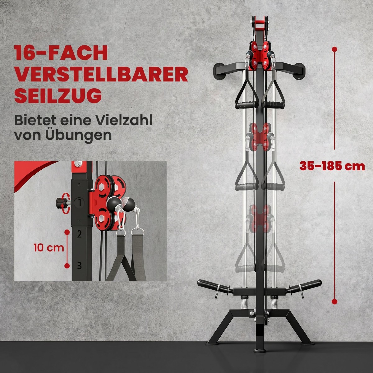 Lat pulldown station ρυθμιζόμενο 16 κατευθύνσεις για τοποθέτηση σε τοίχο.