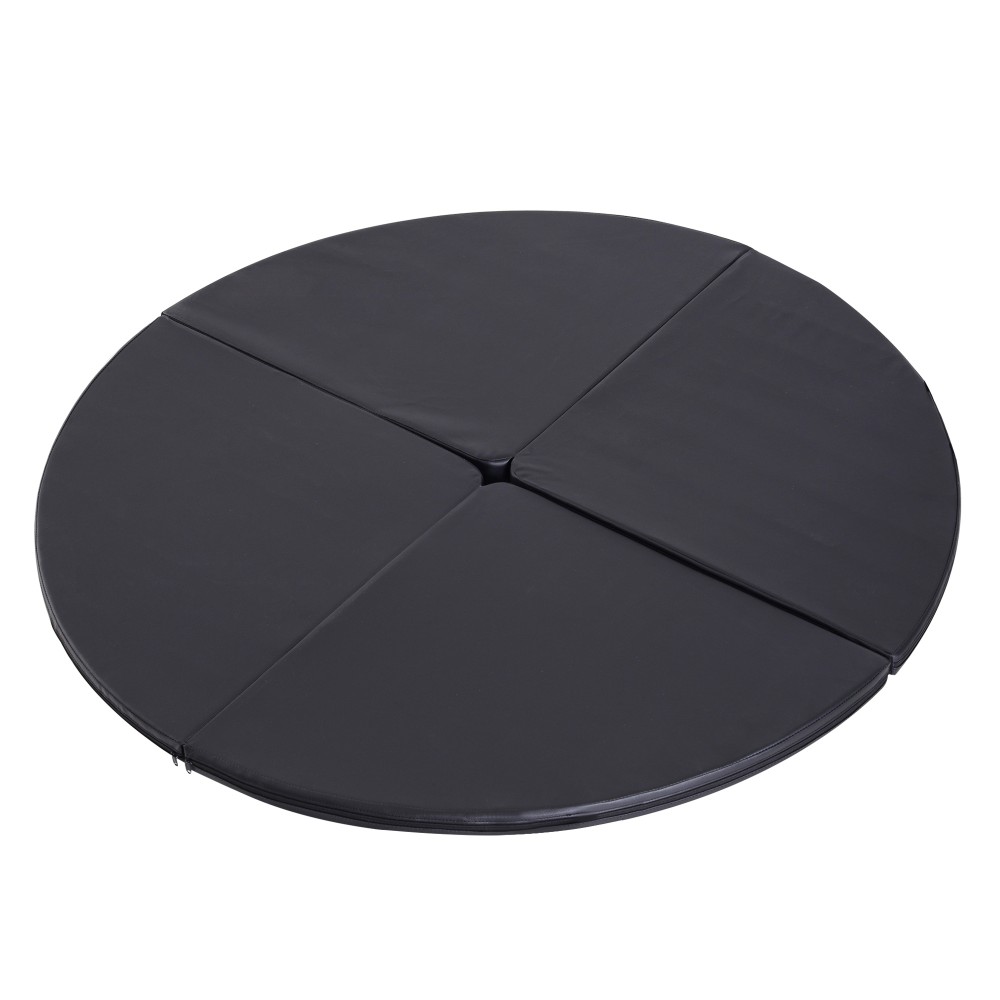 Pole Dance Mat πάχους 5cm Στρογγυλό Πλαστικό για Ασκήσεις Pole Dance Gymnastics Yoga Black