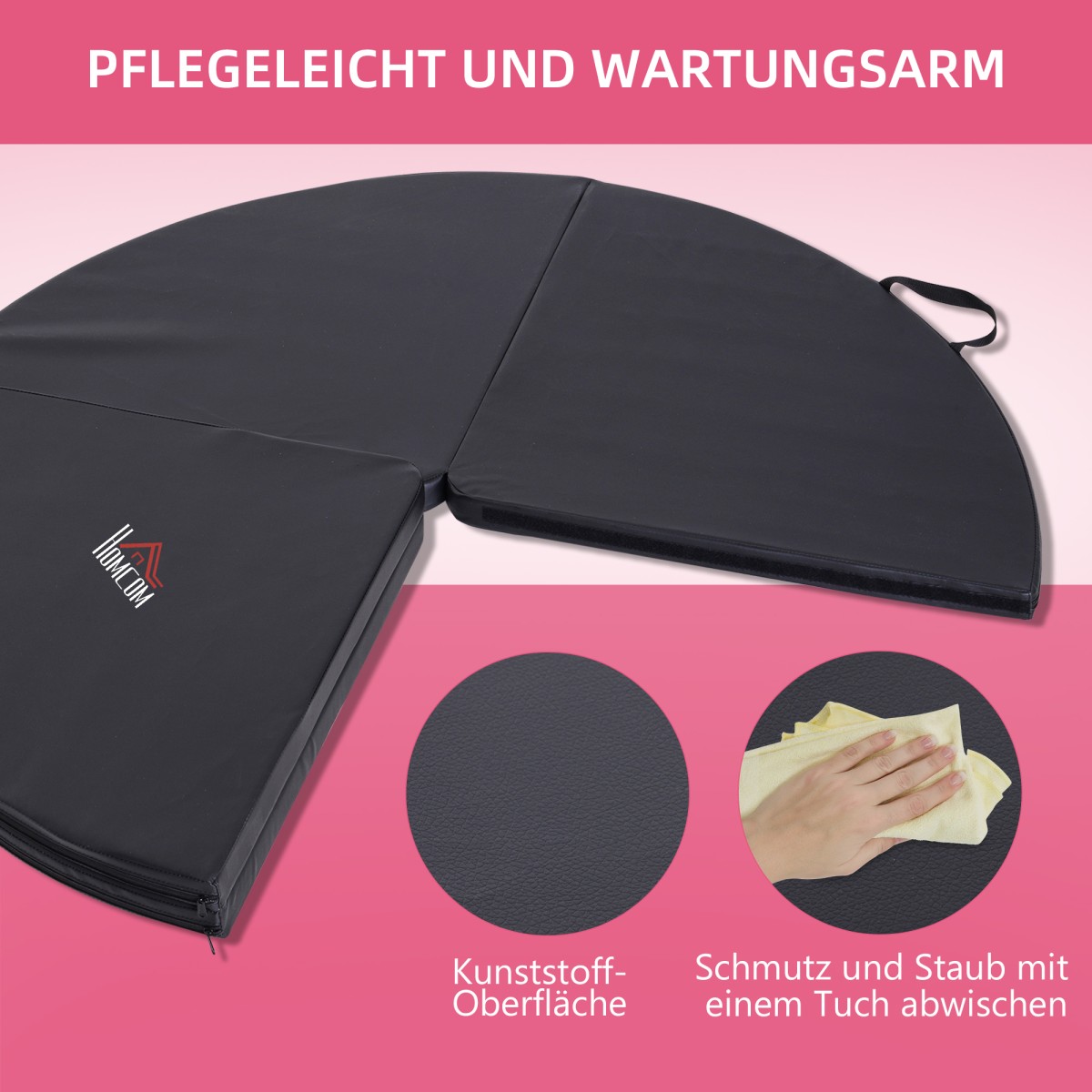 Pole Dance Mat πάχους 5cm Στρογγυλό Πλαστικό για Ασκήσεις Pole Dance Gymnastics Yoga Black