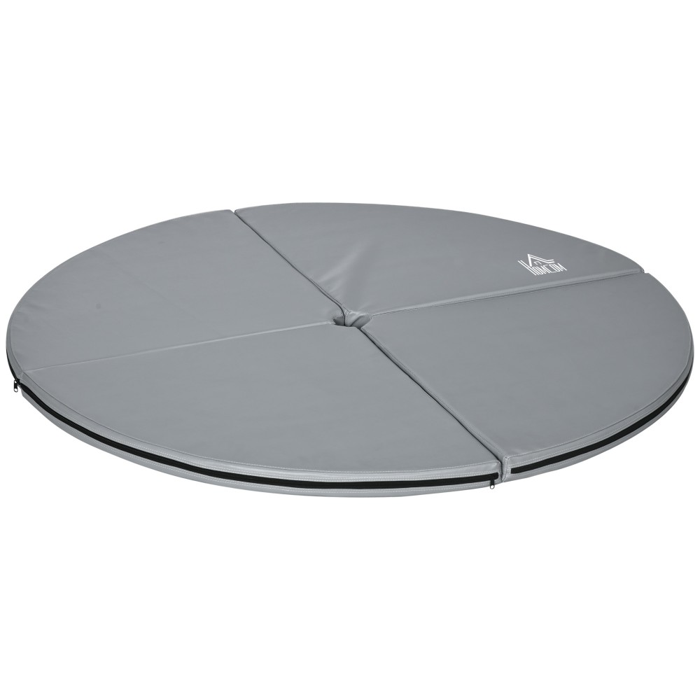 Pole Dance Mat πάχους 5cm Στρογγυλό Πλαστικό για Ασκήσεις Pole Dance Γυμναστική Γιόγκα Ανοιχτό Γκρι
