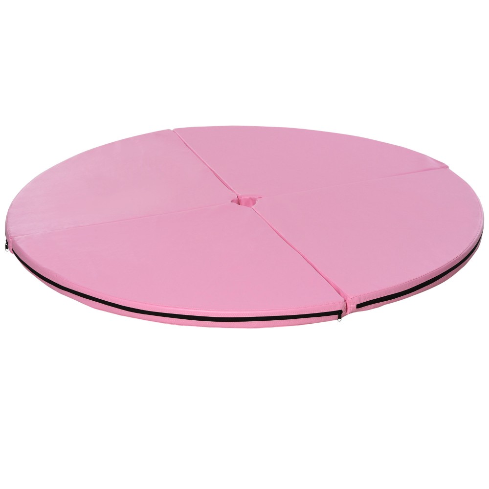Pole Dance Mat πάχους 5cm Στρογγυλό πλαστικό για ασκήσεις Pole Dance Gymnastics Yoga Pink