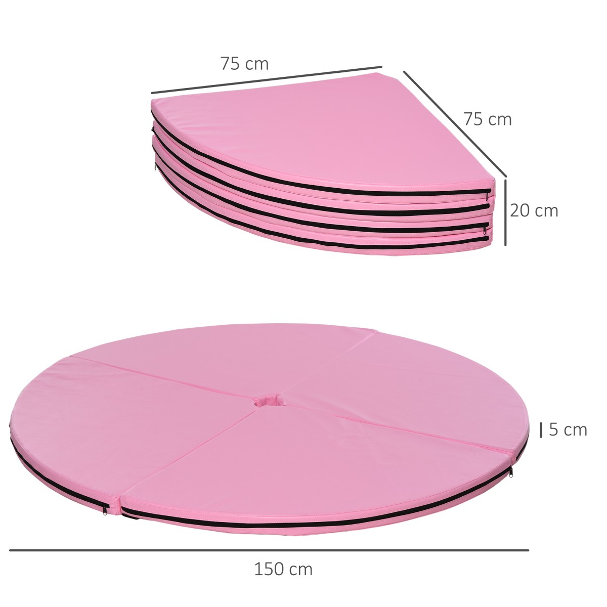 Pole Dance Mat πάχους 5cm Στρογγυλό πλαστικό για ασκήσεις Pole Dance Gymnastics Yoga Pink