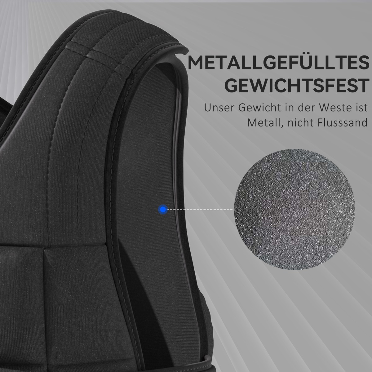 Γιλέκο βάρους 20 KG ρυθμιζόμενο γιλέκο προπόνησης με αφαιρούμενα βάρη μαύρο