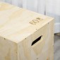 Plyo Box, Ξύλινο Jump Box, Plyometric Platform with Handle for Home, 45 x 40 x 60 cm, Φυσικό ξύλο