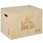 Plyo Box, Ξύλινο Jump Box, Plyometric Platform with Handle for Home, 45 x 40 x 60 cm, Φυσικό ξύλο