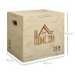 3-σε-1 Plyo Box Ξύλινο Plyometric Jump Box με 3 λαβές Jump Height 40,5 x 35,5 x 30,5 cm Φυσικό ξύλο