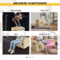 3-σε-1 Plyo Box Ξύλινο Plyometric Jump Box με 3 λαβές Jump Height 40,5 x 35,5 x 30,5 cm Φυσικό ξύλο