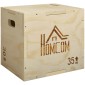 3-σε-1 Plyo Box Ξύλινο Plyometric Jump Box με 3 λαβές Jump Height 40,5 x 35,5 x 30,5 cm Φυσικό ξύλο