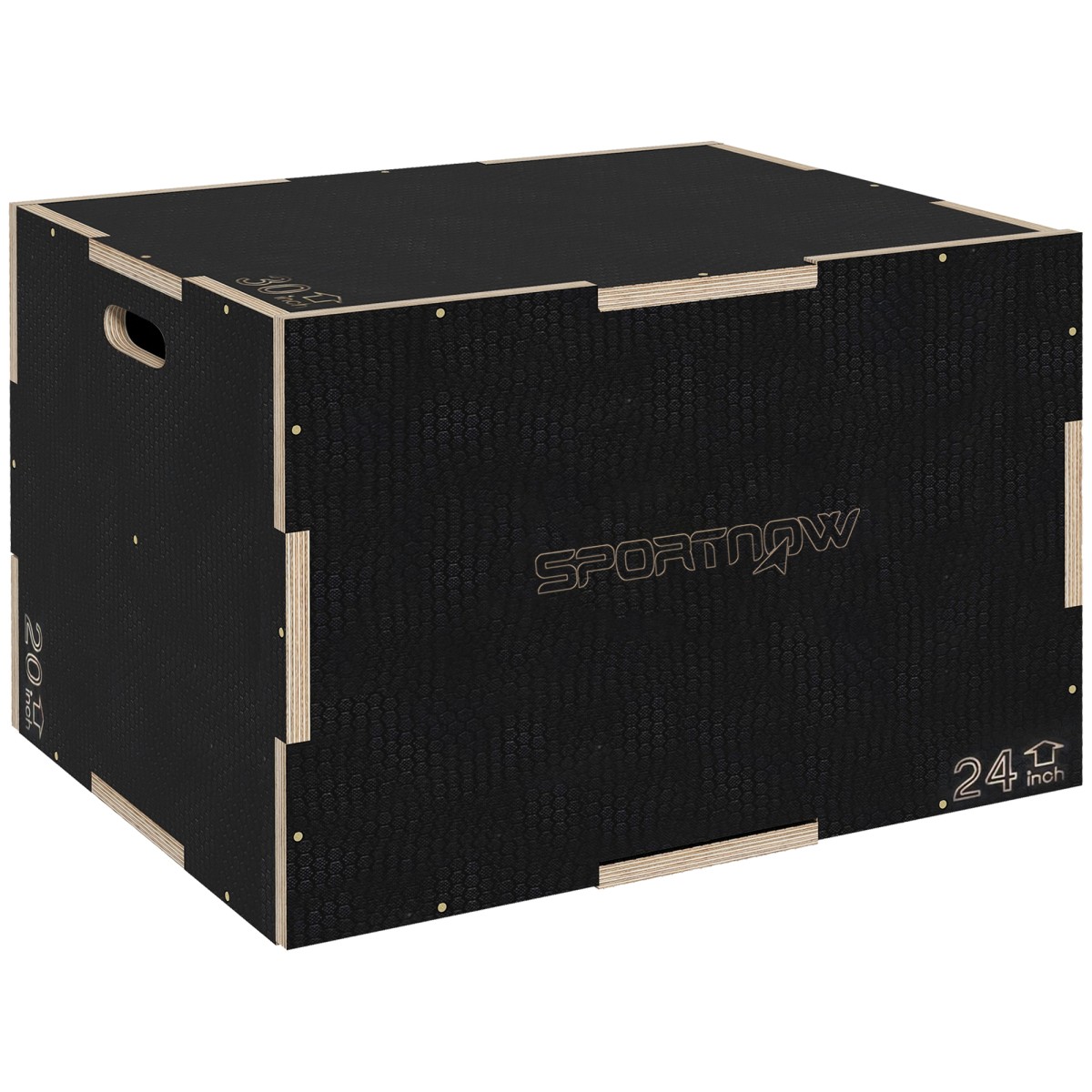 Plyo-Box/Sprungbox, στιβαρό, 61 x 51 x 41 cm, Schwarz, Griff 10x3,5 cm, bis 120 kg