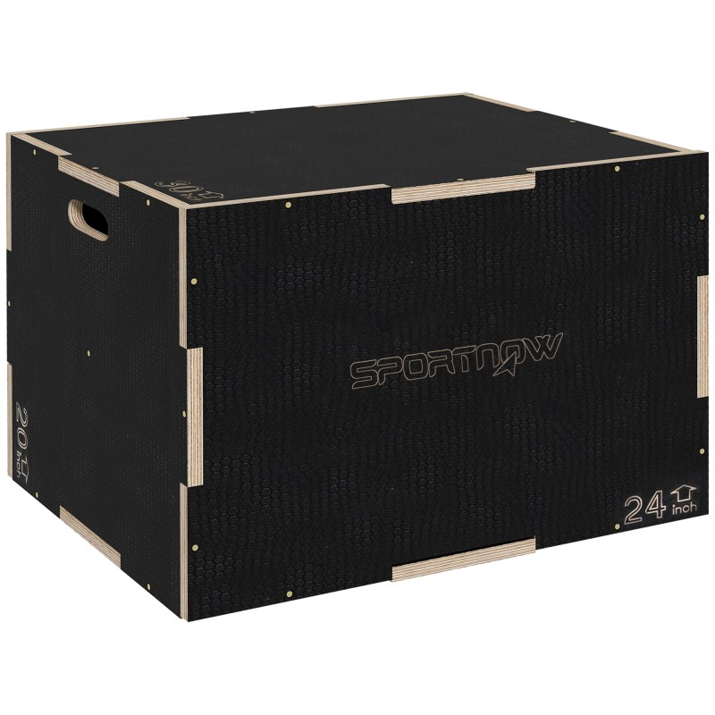Plyo-Box/Sprungbox, στιβαρό, 61 x 51 x 41 cm, Schwarz, Griff 10x3,5 cm, bis 120 kg