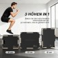 3-σε-1 plyo box, jump box με ανοίγματα λαβής, για γυμναστική στο σπίτι και υπαίθριες προπονήσεις, 3 ύψη άλματος, ξύλο, μαύρο