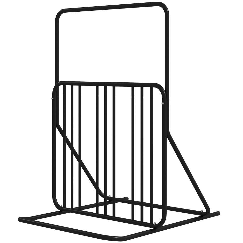 Σχάρα ποδηλάτων για 4 ποδήλατα, Ανθεκτικό στις καιρικές συνθήκες, Πρόσθετο στήριγμα, 102 x 92 x 130 cm, Μαύρο