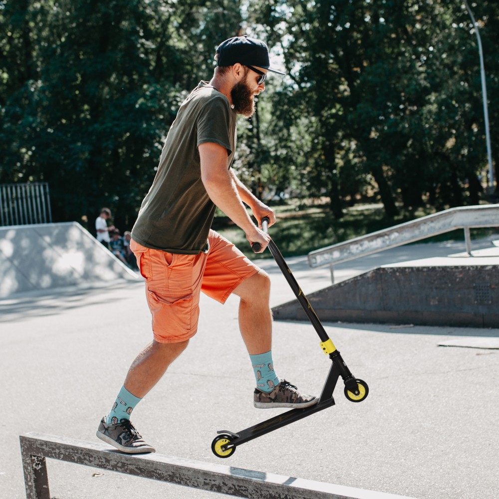 Pro Stunt Scooter, Kick Scooter για Freestyle Tricks, Αλουμίνιο, Μέταλλο, Faux Leather, για παιδιά και ενήλικες, Χρυσό