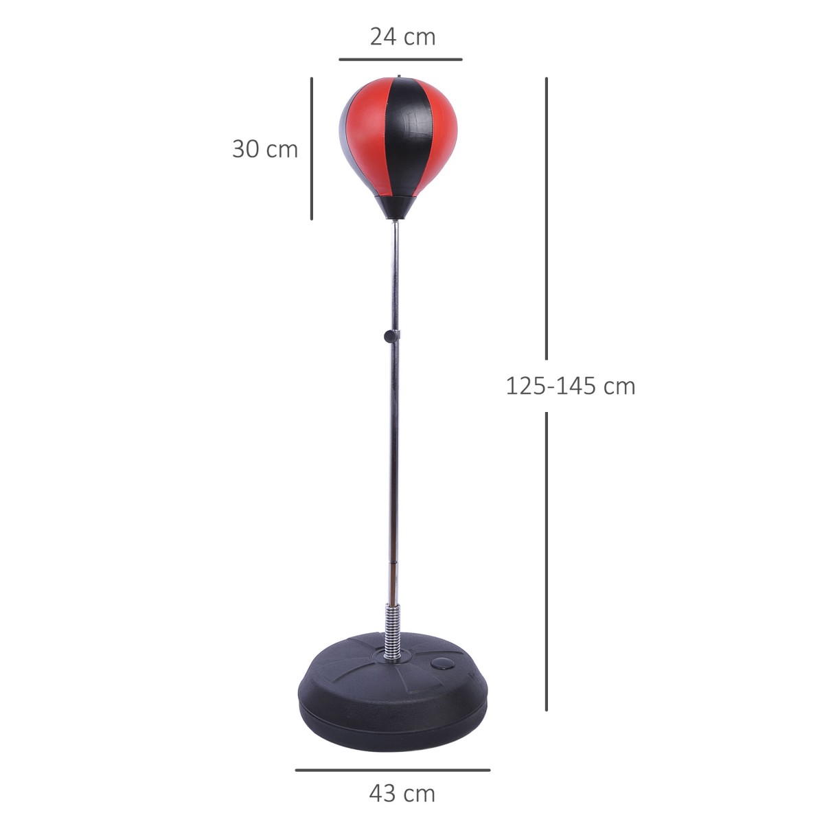 Σετ μπαλάκια διάτρησης σετ προπόνησης standing box 125/131/138/145cm ρυθμιζόμενο ύψος με 1 ζευγάρι γάντια 1 αντλία κατάλληλη για επαγγελματίες και αρχάριους κόκκινο