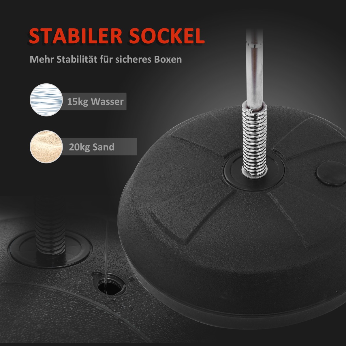 Σετ μπαλάκια διάτρησης σετ προπόνησης standing box 125/131/138/145cm ρυθμιζόμενο ύψος με 1 ζευγάρι γάντια 1 αντλία κατάλληλη για επαγγελματίες και αρχάριους κόκκινο