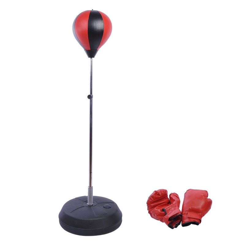 Σετ μπαλάκια διάτρησης σετ προπόνησης standing box 125/131/138/145cm ρυθμιζόμενο ύψος με 1 ζευγάρι γάντια 1 αντλία κατάλληλη για επαγγελματίες και αρχάριους κόκκινο