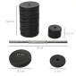 Σετ αλτήρες 8 x 5 κιλά, 4 x 1,5 πιάτα βάρους με πλαστικό κάλυμμα, φιλικό προς το πάτωμα, μαύρο
