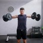 Σετ αλτήρες 8 x 5 κιλά, 4 x 1,5 πιάτα βάρους με πλαστικό κάλυμμα, φιλικό προς το πάτωμα, μαύρο