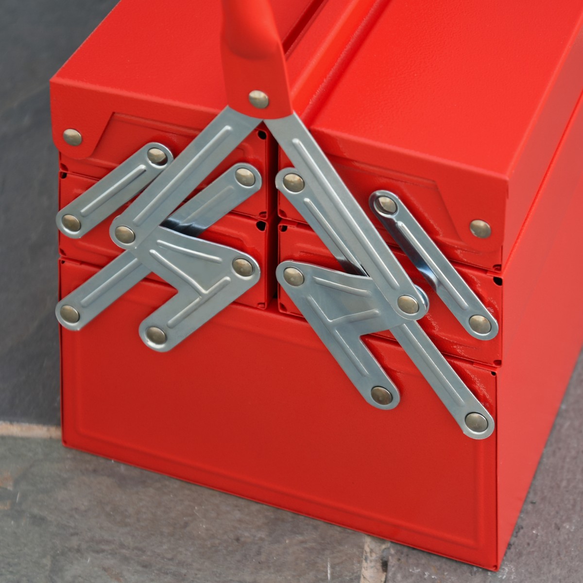 Εργαλειοθήκη με 5 θήκες 45 x 20 x 34,5 cm ατσάλι κόκκινο