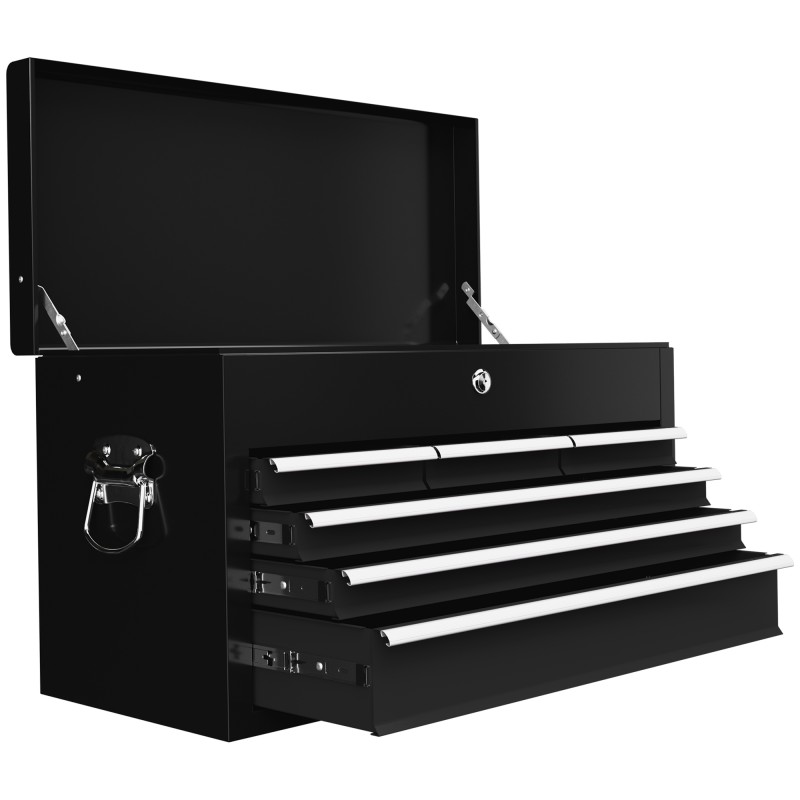 Εργαλειοθήκη, κλειδαριά, 3 συρτάρια, ατσάλινο περίβλημα, 60x26x34 cm, μαύρο