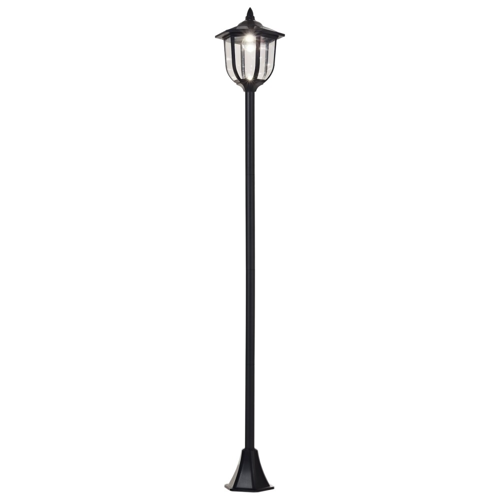 Ηλιακό φανάρι κήπου LED, πλαστικό φανάρι, φωτιστικό εξωτερικού χώρου για εσωτερική και εξωτερική χρήση, ύψος 177 cm, φωτιστικό κήπου, 30/60 lumens, για διακόσμηση μπαλκονιού κήπου μαύρο