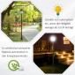 Ηλιακό φανάρι κήπου LED, πλαστικό φανάρι, φωτιστικό εξωτερικού χώρου για εσωτερική και εξωτερική χρήση, ύψος 177 cm, φωτιστικό κήπου, 30/60 lumens, για διακόσμηση μπαλκονιού κήπου μαύρο