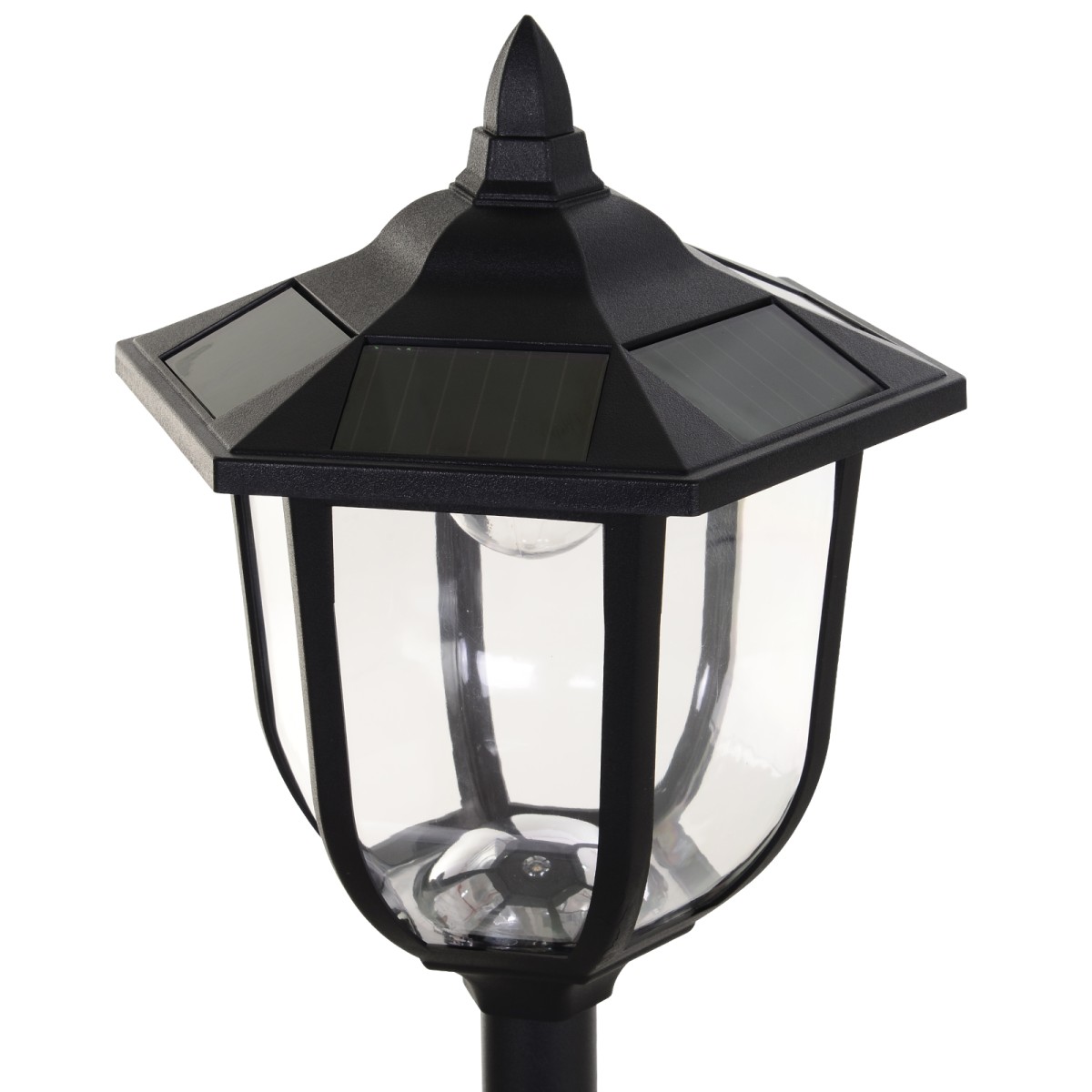 Ηλιακό φανάρι κήπου LED, πλαστικό φανάρι, φωτιστικό εξωτερικού χώρου για εσωτερική και εξωτερική χρήση, ύψος 177 cm, φωτιστικό κήπου, 30/60 lumens, για διακόσμηση μπαλκονιού κήπου μαύρο
