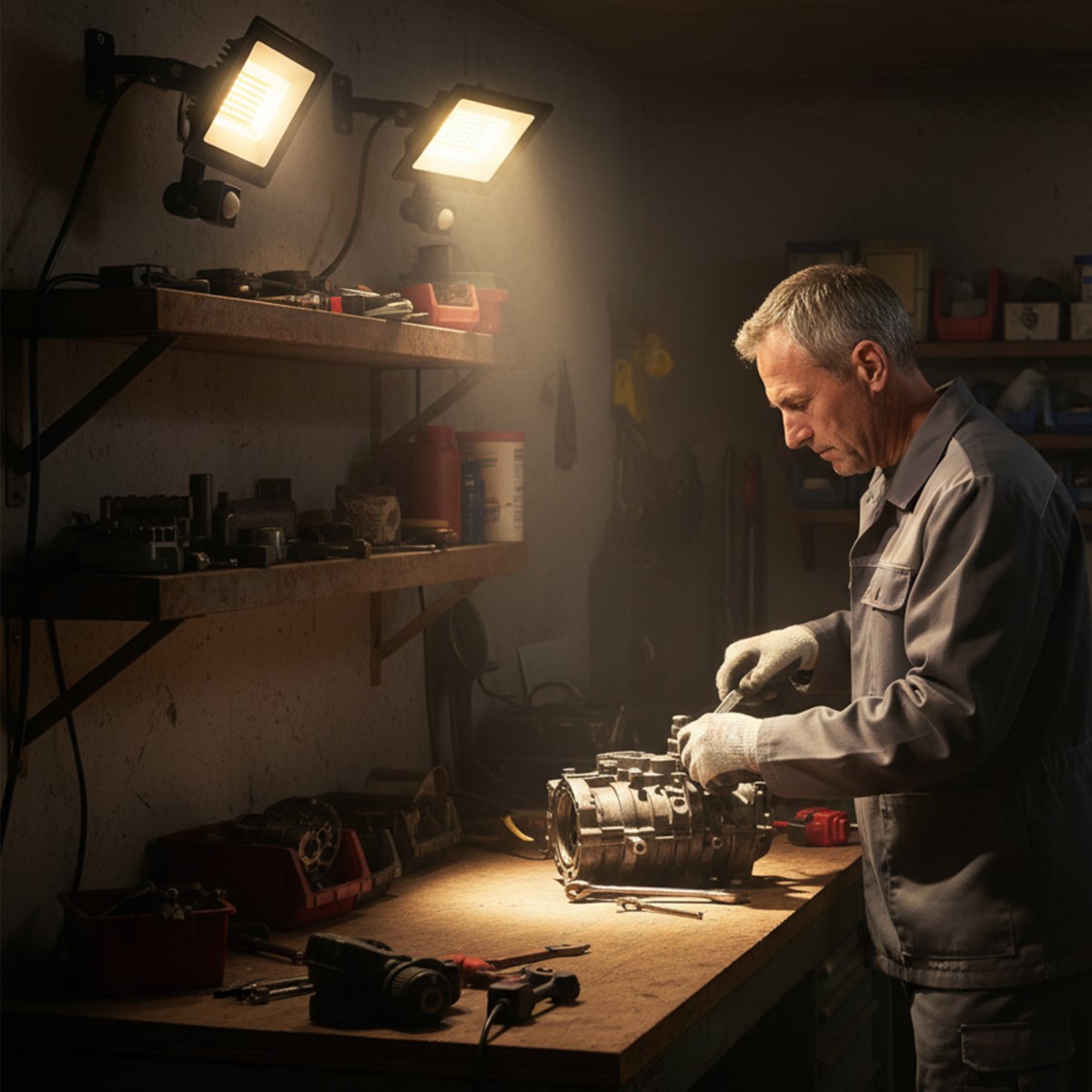 Φωτιστικό εργασίας 50W, ρυθμιζόμενο, 3 modes, αλουμίνιο, ευέλικτη χρήση, μαύρο