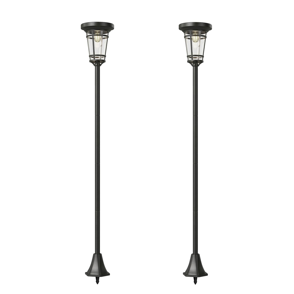 Ηλιακό σετ φαναριών με 2 φωτιστικά δαπέδου 180cm ρυθμιζόμενο ύψος με διακόπτη αισθητήρα φωτός 2 λειτουργιών φωτεινότητας IP44
