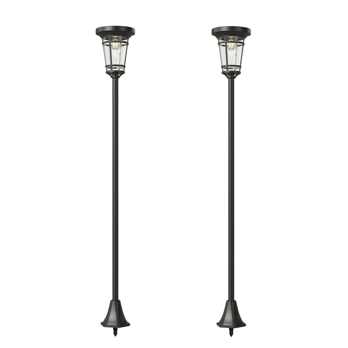 Ηλιακό σετ φαναριών με 2 φωτιστικά δαπέδου 180cm ρυθμιζόμενο ύψος με διακόπτη αισθητήρα φωτός 2 λειτουργιών φωτεινότητας IP44