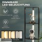 Φωτιστικό δαπέδου LED, γωνιακό ράφι, ρυθμιζόμενο, 4 ράφια, ζεστό λευκό φως, 41x30x164 cm, μαύρο