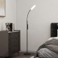 Φωτιστικό δαπέδου LED, 5 λειτουργίες, λειτουργία μνήμης, ρυθμιζόμενη φωτεινότητα, ατσάλι, μαύρο
