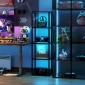 Φωτιστικό δαπέδου RGB με γυάλινα ράφια, φωτιστικό δαπέδου LED 4 επιπέδων με τηλεχειριστήριο, συγχρονισμός μουσικής, μαύρο