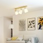 Φωτιστικό οροφής LED 40W φωτιστικό οροφής με διπλή τοποθέτηση και ρυθμιζόμενες κεφαλές 90° με 3 υποδοχές E27 φυσικό ξύλο