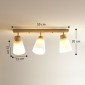 Φωτιστικό οροφής LED 40W φωτιστικό οροφής με διπλή τοποθέτηση και ρυθμιζόμενες κεφαλές 90° με 3 υποδοχές E27 φυσικό ξύλο
