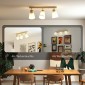 Φωτιστικό οροφής LED 40W φωτιστικό οροφής με διπλή τοποθέτηση και ρυθμιζόμενες κεφαλές 90° με 3 υποδοχές E27 φυσικό ξύλο