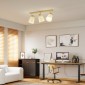 Φωτιστικό οροφής LED 40W φωτιστικό οροφής με διπλή τοποθέτηση και ρυθμιζόμενες κεφαλές 90° με 3 υποδοχές E27 φυσικό ξύλο