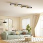 Φωτιστικό οροφής LED 38W 1500LM 3000K-6500K φωτιστικό οροφής φωτιστικό σαλονιού με τηλεχειριστήριο 4 λαμπτήρων μαύρο + χρυσό